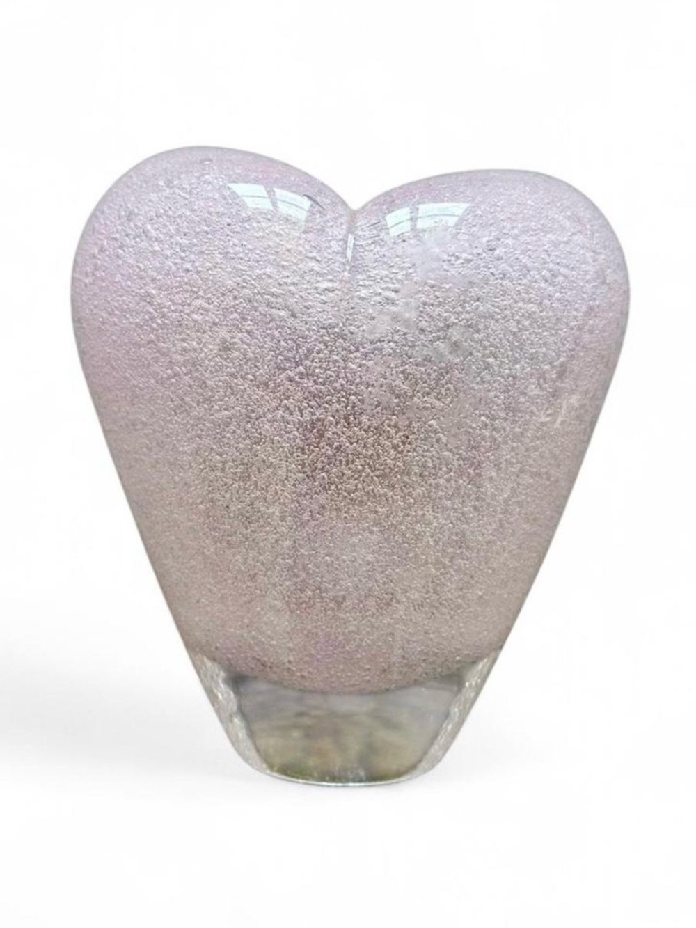 Blush Pink Heart-Shaped Glass Vase - Decorative Home Art